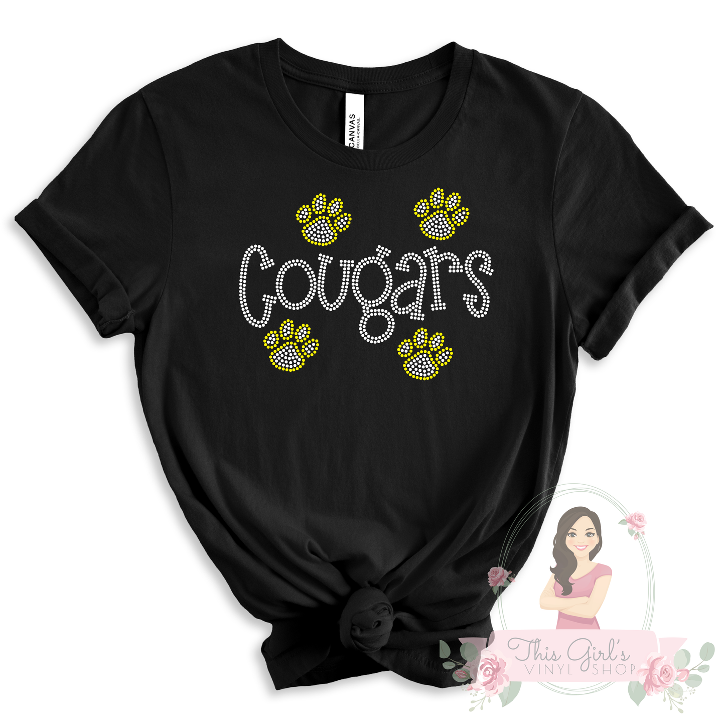 Cougars Paw Spangle Transfer