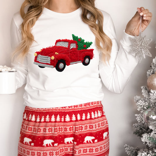 Faux Yarn Red Truck