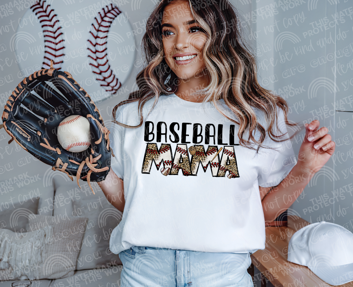 Baseball Mama Leopard DTF Transfer