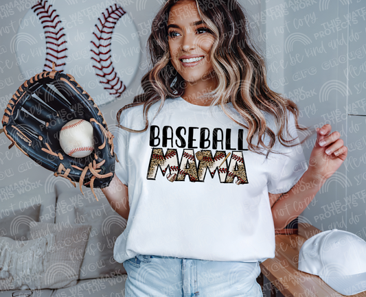 Baseball Mama Leopard DTF Transfer