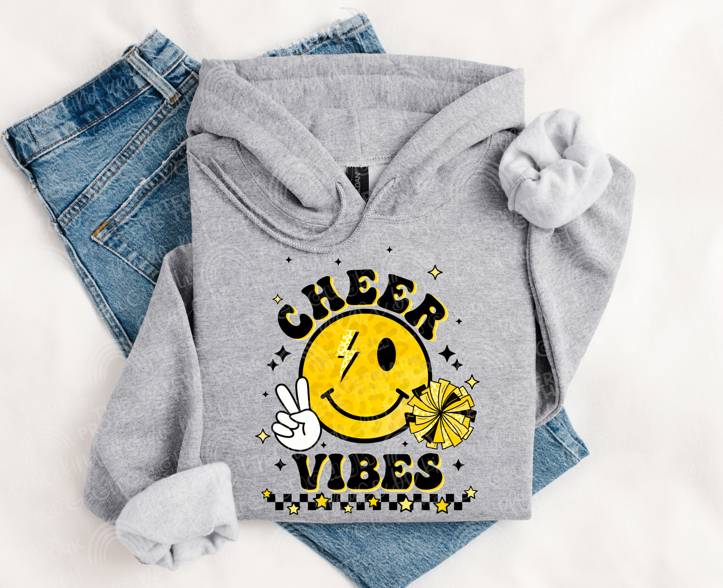 Cheer Vibes Smiley DTF Transfer