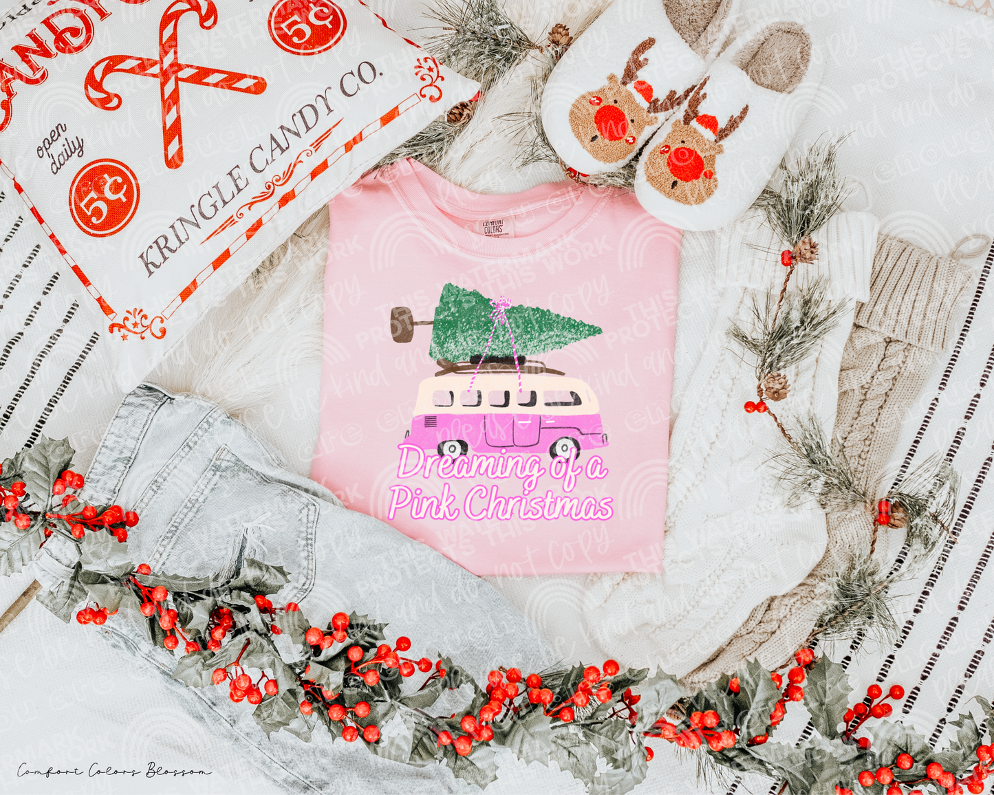 Dreaming Of A Pink Christmas DTF Transfer