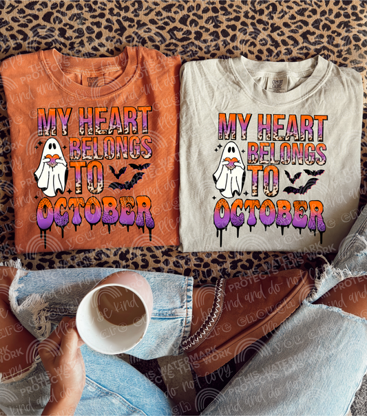 Heart Belongs To October DTF Transfer
