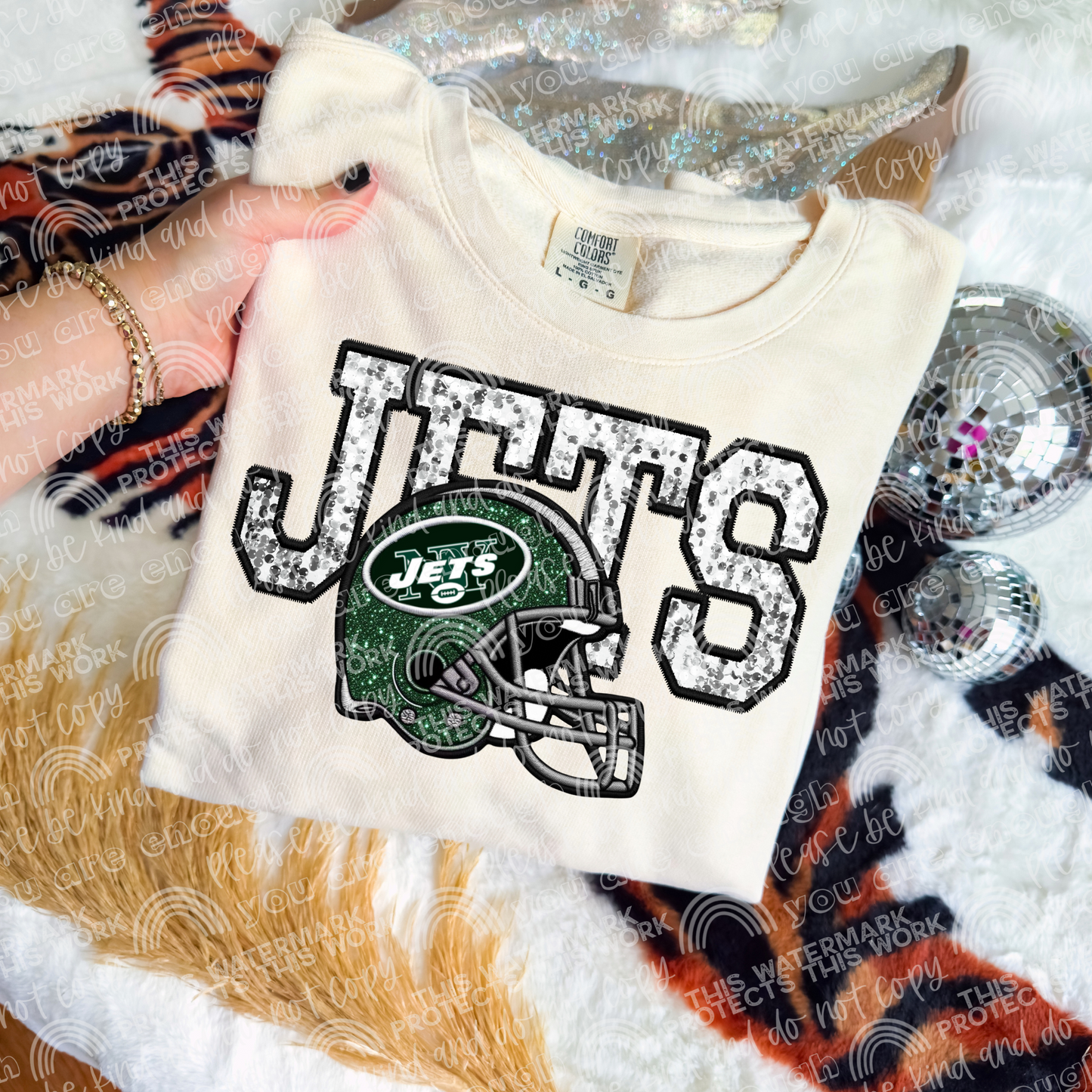 Faux Sequin Football DTF Transfer
