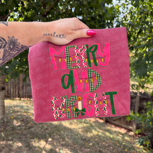 Merry & Bright Lights DTF Transfer