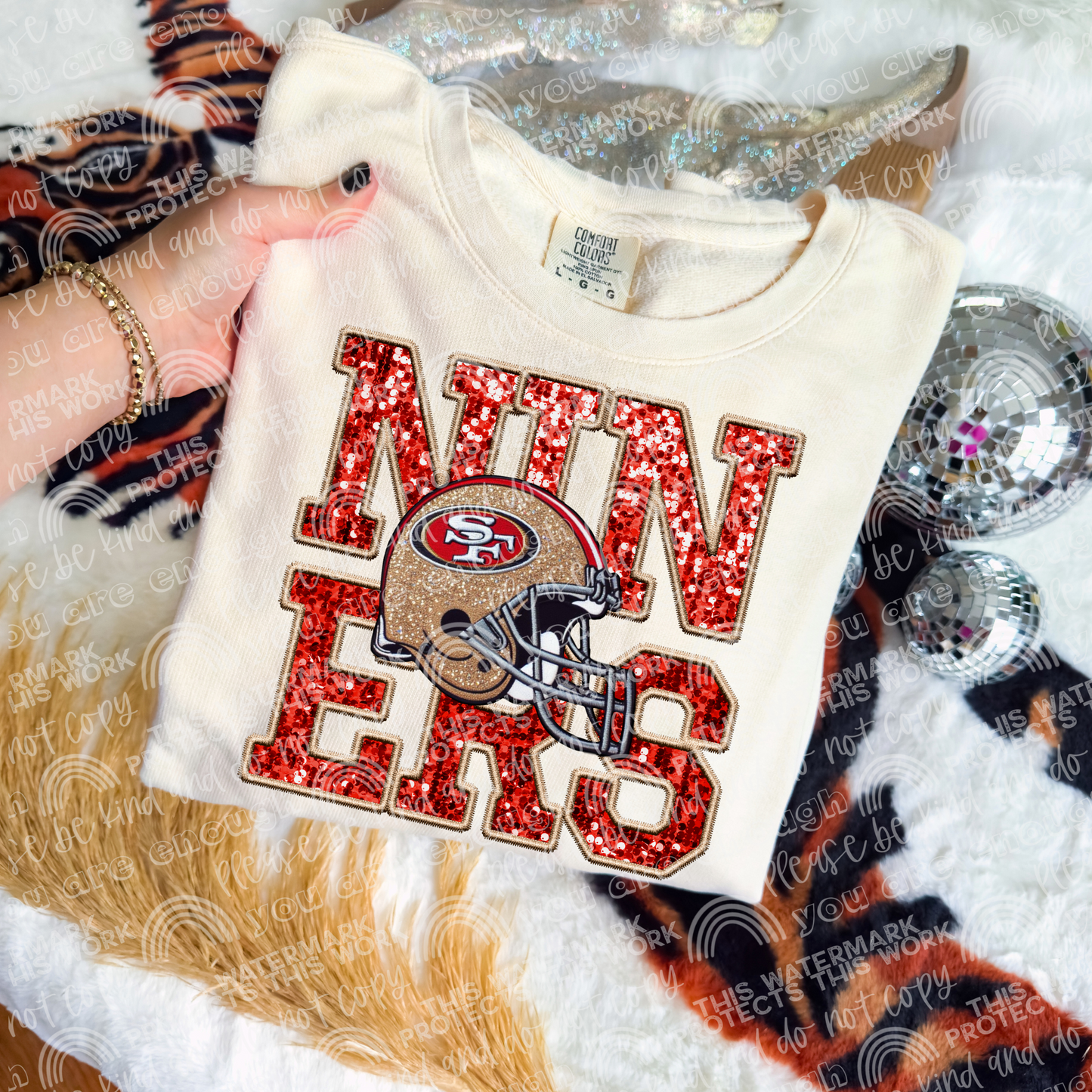 Faux Sequin Football DTF Transfer