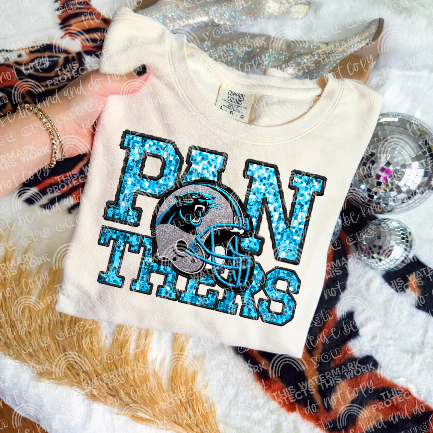 Faux Sequin Football DTF Transfer