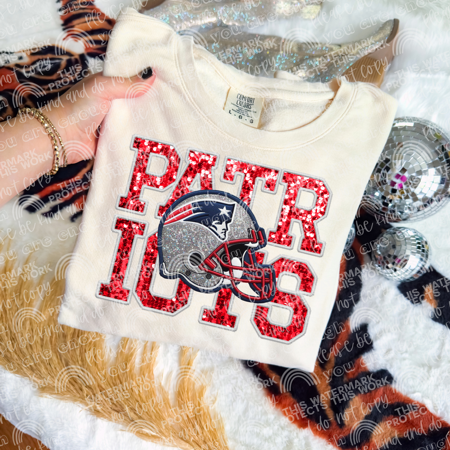 Faux Sequin Football DTF Transfer