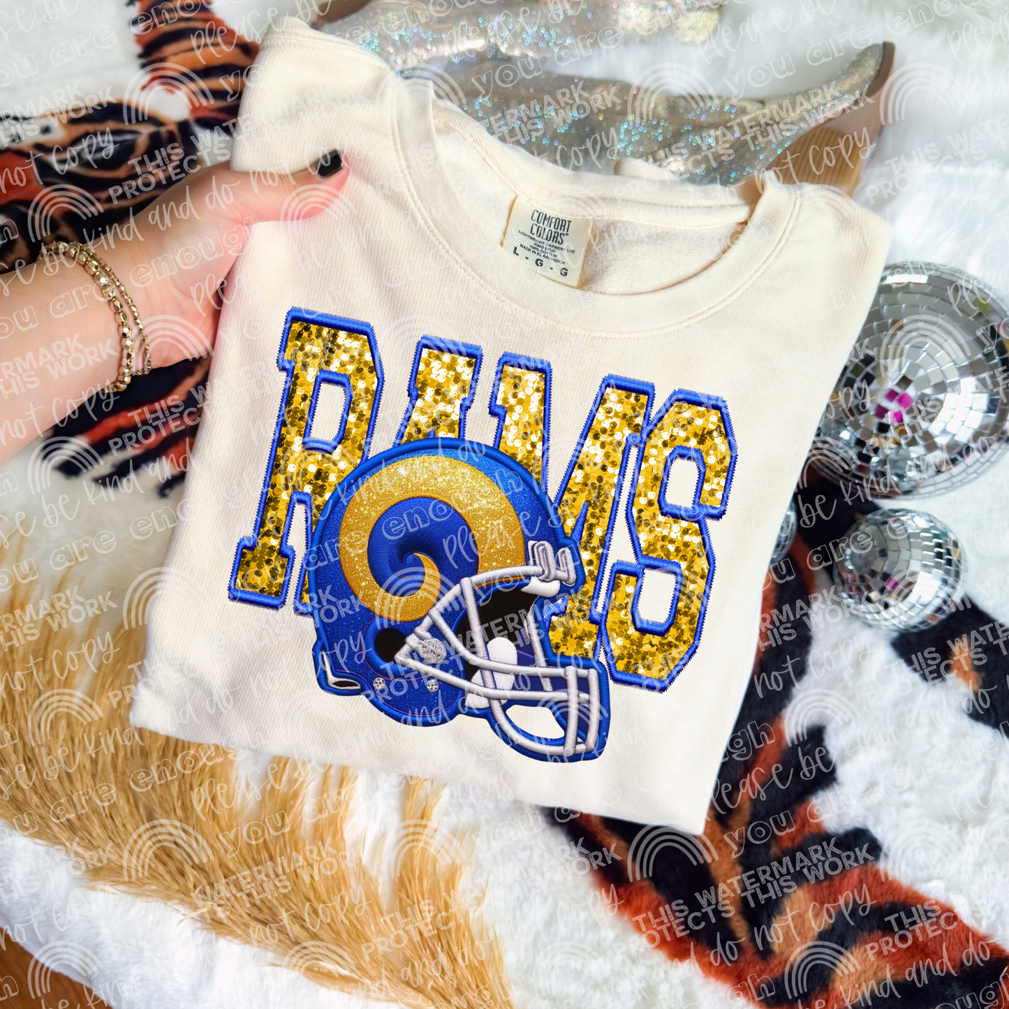 Faux Sequin Football DTF Transfer