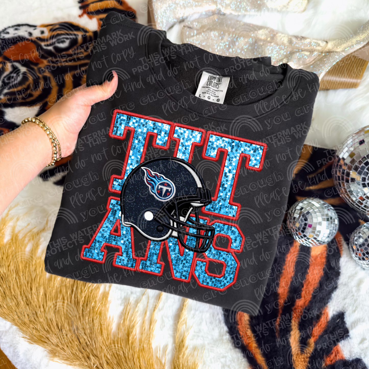 Faux Sequin Football DTF Transfer