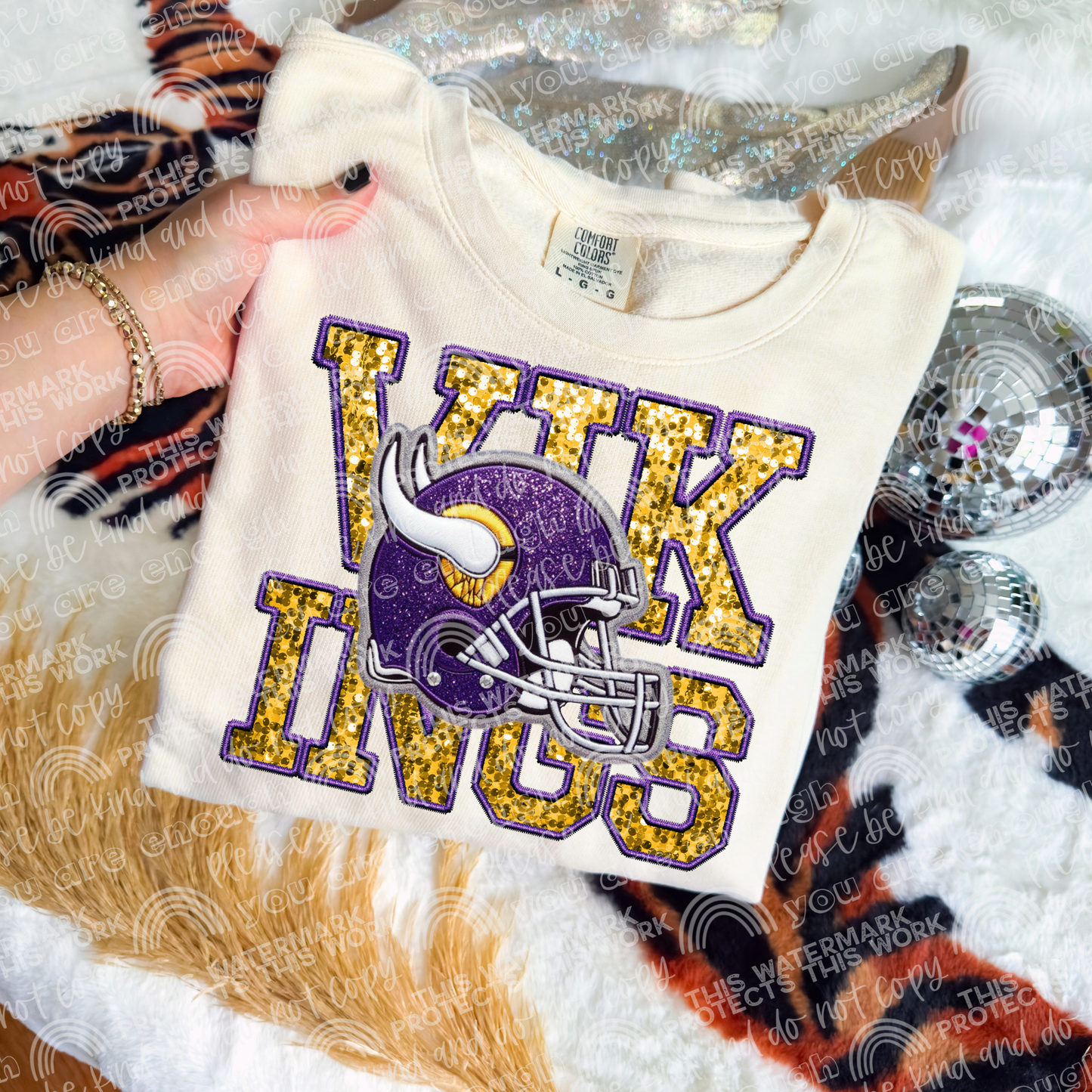 Faux Sequin Football DTF Transfer