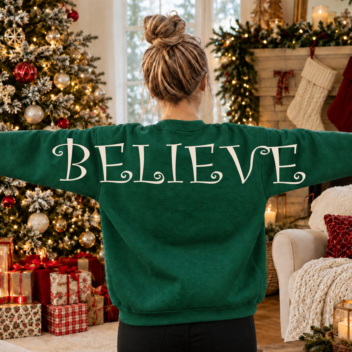 Santa Believe Big Back Crewneck