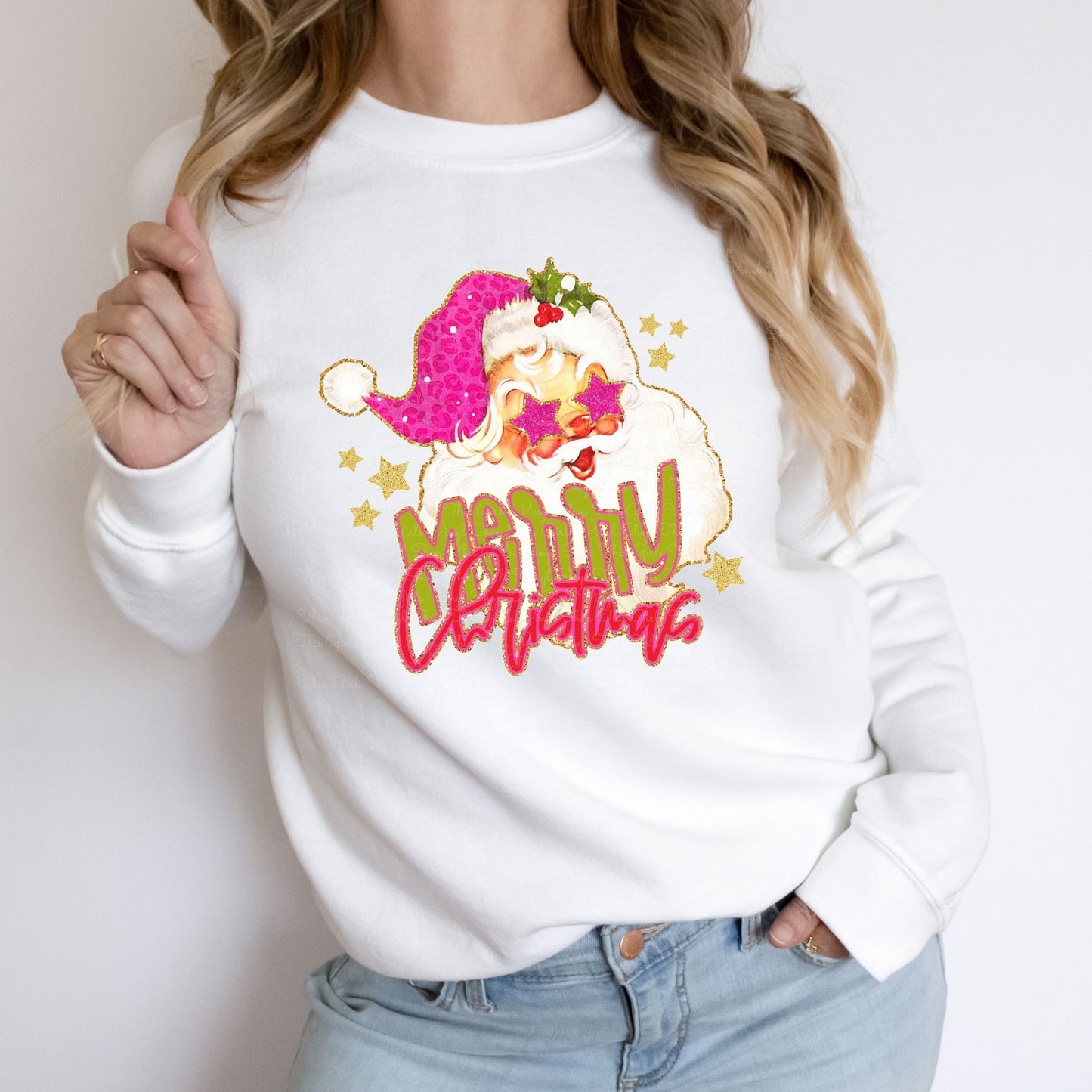 Gold & Pink Santa