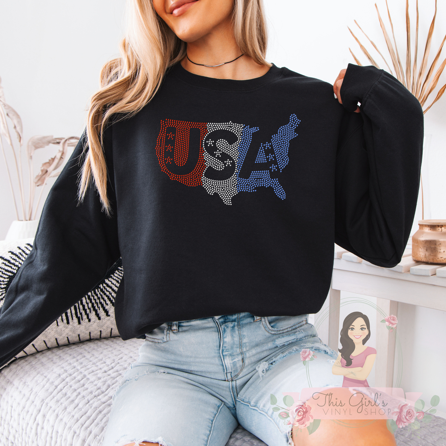 USA America Spangle Transfer