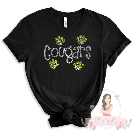 Cougars Paw Spangle Transfer
