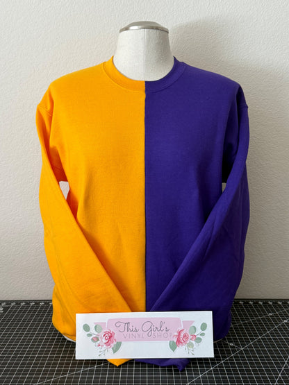 Split Colored- Two Tone Crewnecks (Lead Time 7-10 Days)