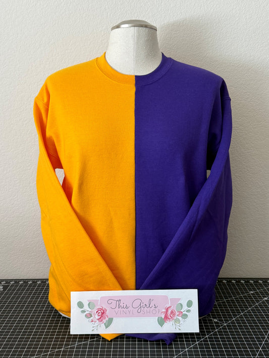 Split Colored- Two Tone Crewnecks (Lead Time 7-10 Days)