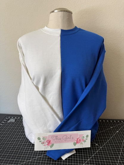 Split Colored- Two Tone Crewnecks (Lead Time 7-10 Days)