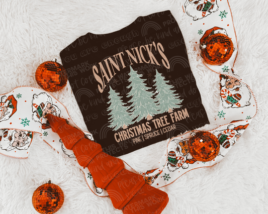 Christmas Tree Farm Distressed DTF Transfer