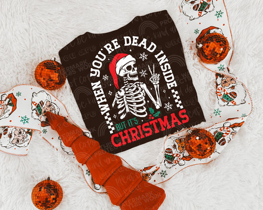 Dead Inside But It's Christmas DTF Transfer