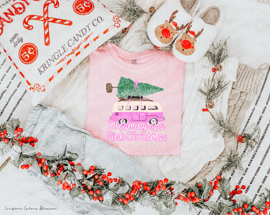 Dreaming Of A Pink Christmas DTF Transfer