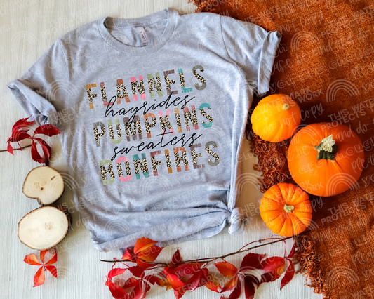 Flannels Pumpkins Bonfires DTF Transfer