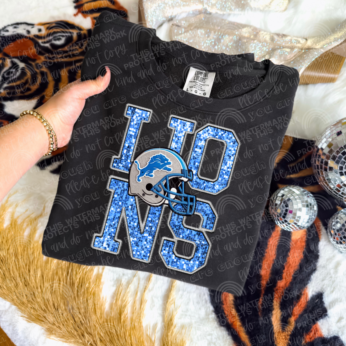 Faux Sequin Football DTF Transfer