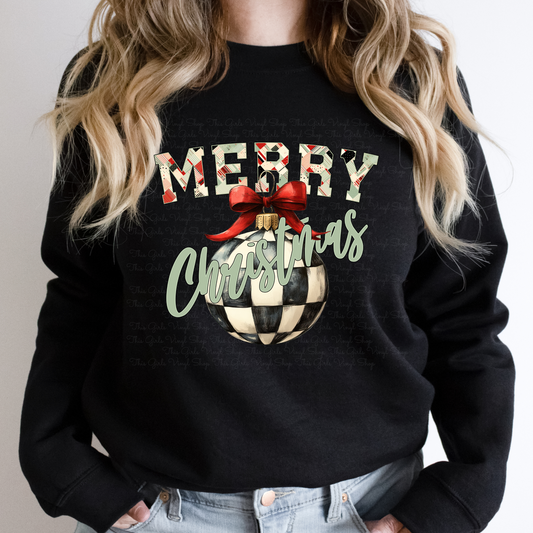 Merry Christmas Checkered DTF Transfer