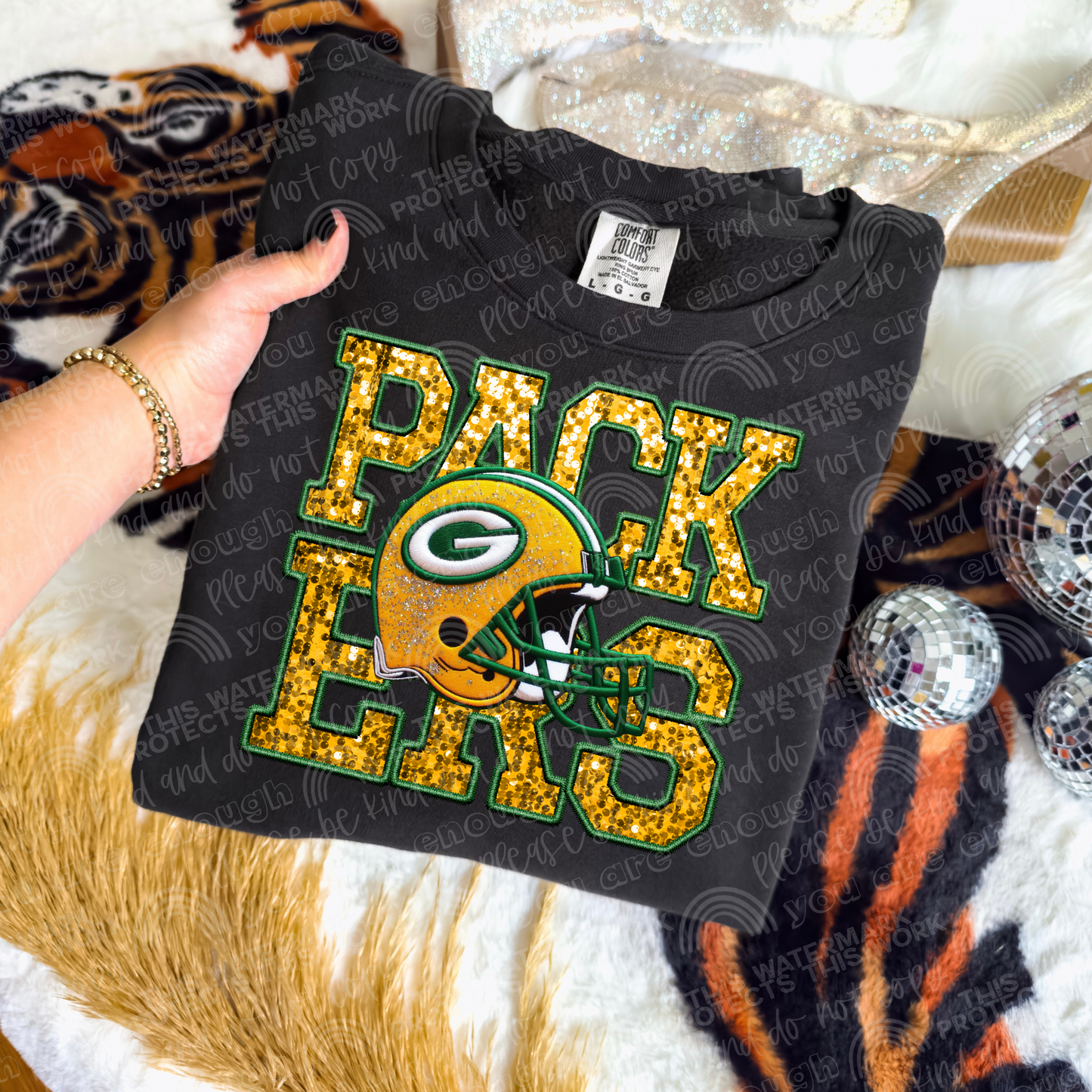 Faux Sequin Football DTF Transfer
