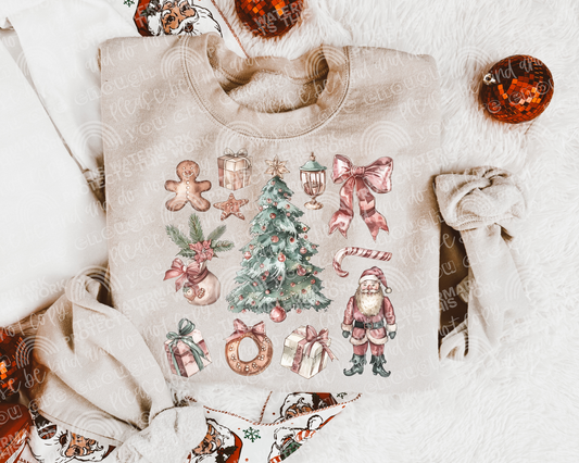 Pink Christmas Coquette DTF Transfer