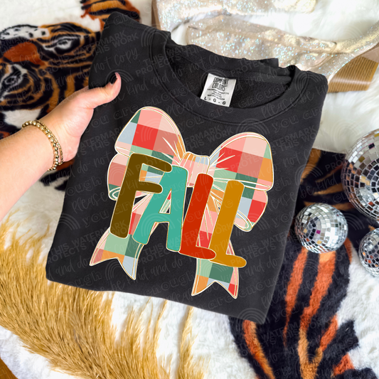 Plaid Bow Fall DTF Transfer