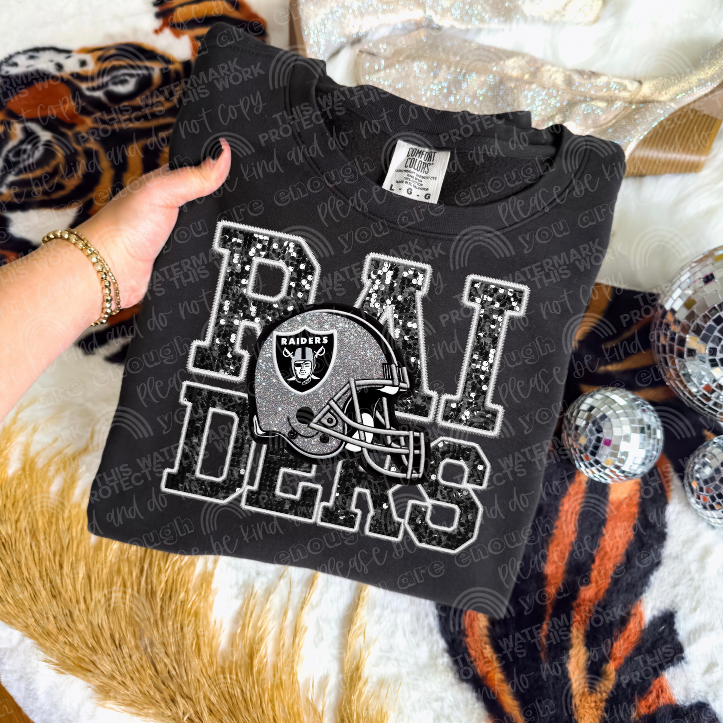 Faux Sequin Football DTF Transfer