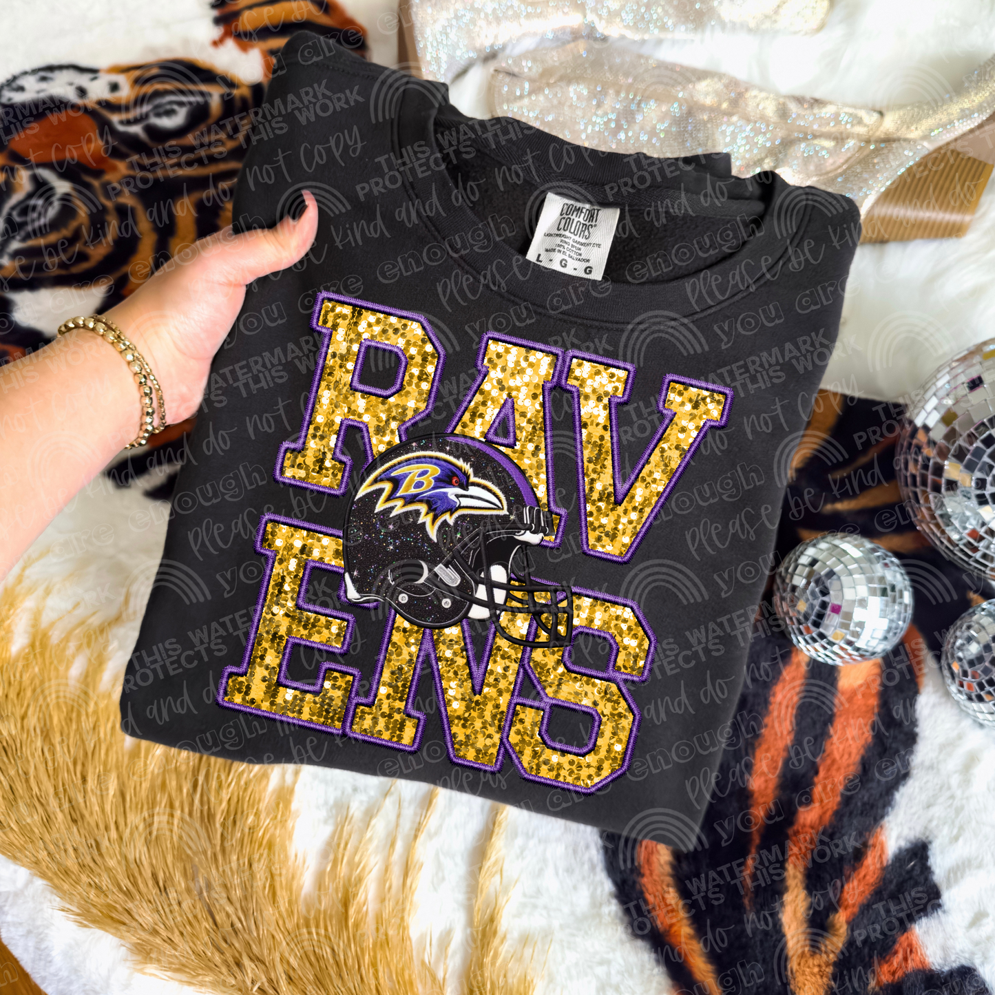 Faux Sequin Football DTF Transfer