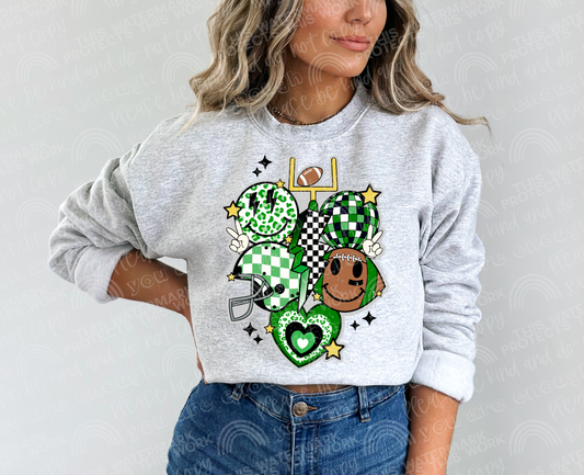 Retro Football Green Grunge DTF Transfer