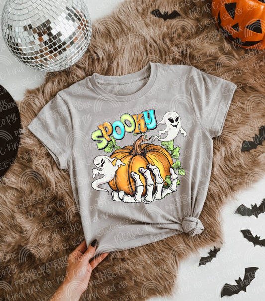 Spooky Pumpkin Ghost DTF Transfer