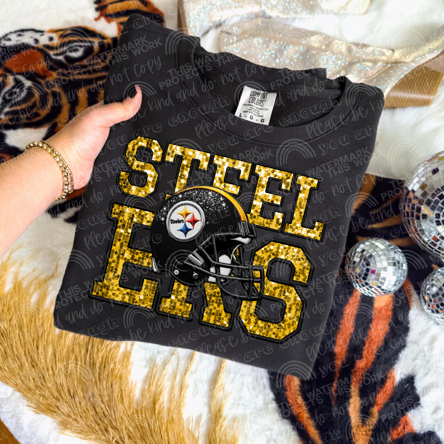 Faux Sequin Football DTF Transfer