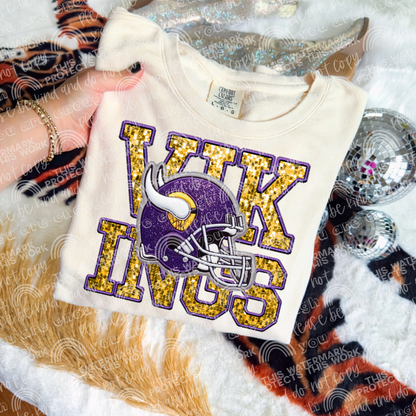 Faux Sequin Football DTF Transfer