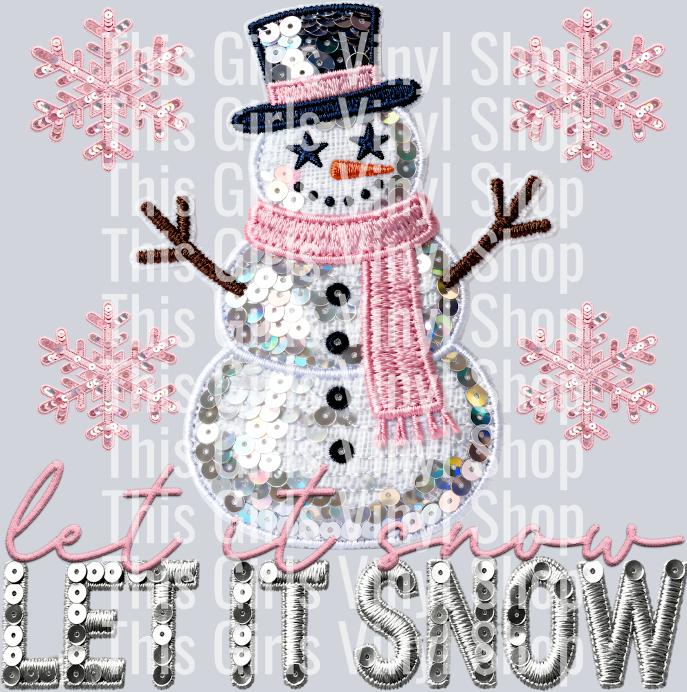 let it snow sequin snowman