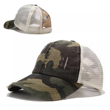 Load image into Gallery viewer, Distressed Baseball Cap (Camo) | This Girls Vinyl Shop
