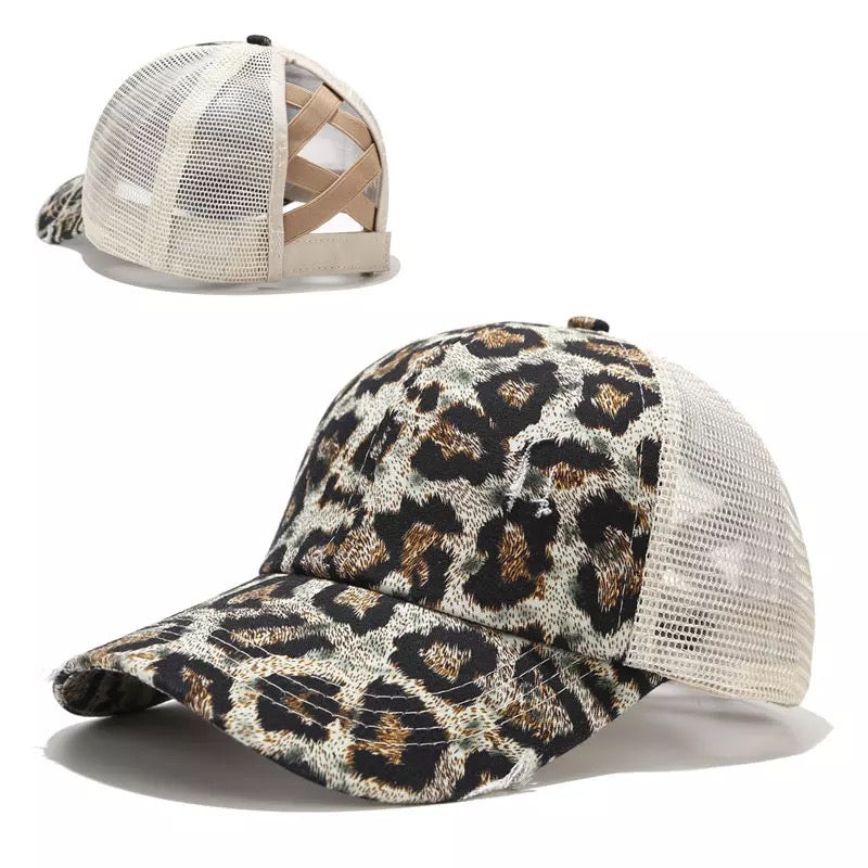 Distressed Baseball Cap (Leopard) | This Girls Vinyl Shop
