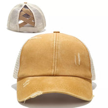 Load image into Gallery viewer, Distressed Baseball Cap (Yellow) | This Girls Vinyl Shop
