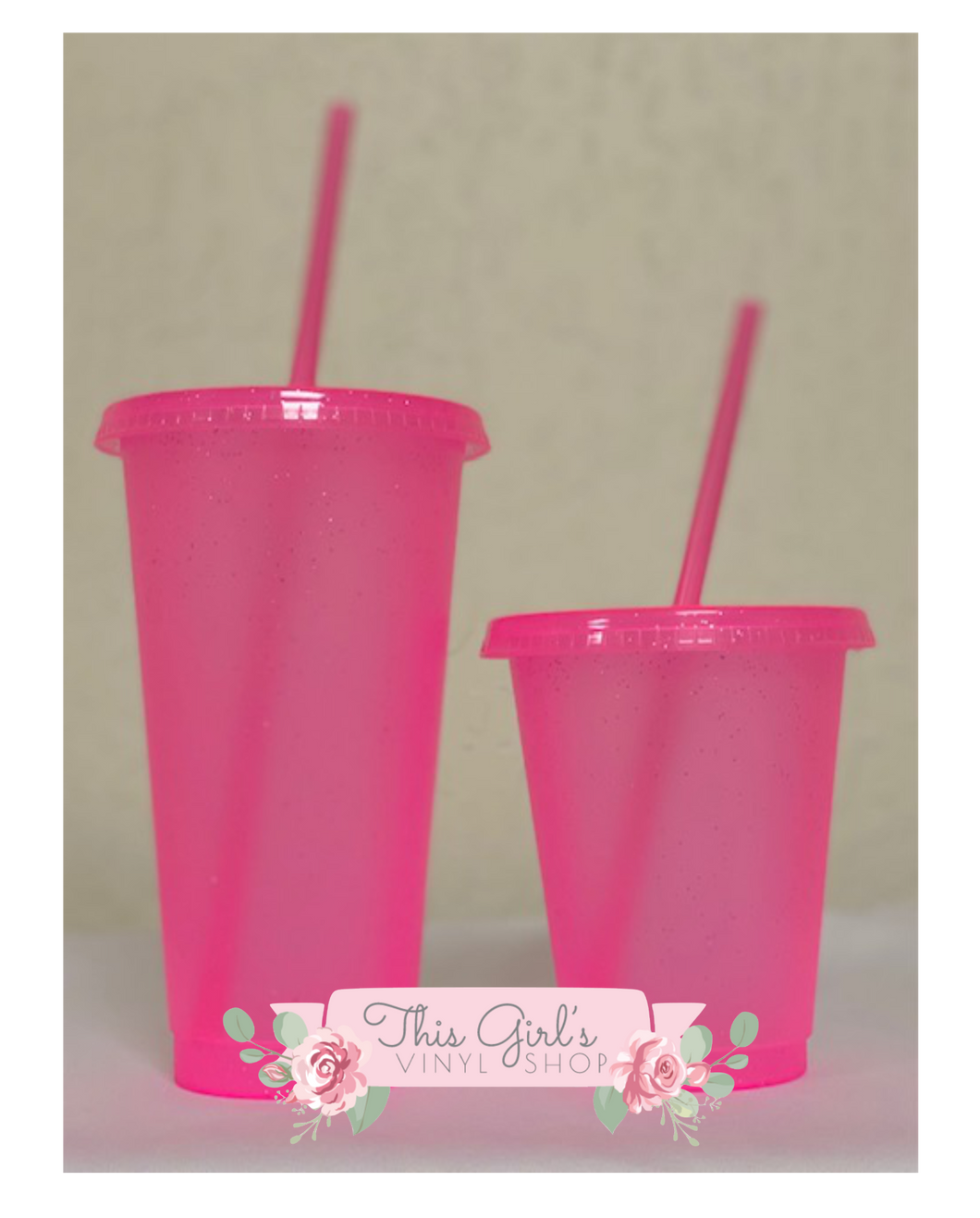 Glitter Cups (Hot Pink) | This Girls Vinyl Shop