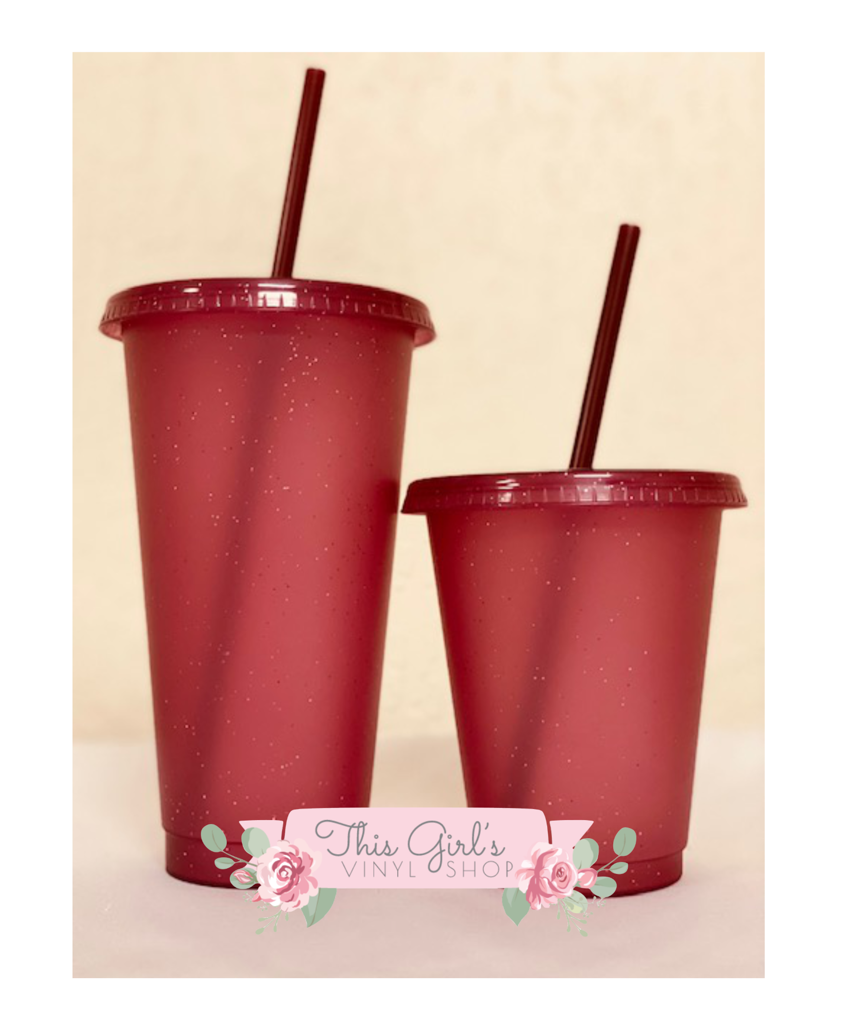 Glitter Plastic Cups with Straws and Lid,5 Packs 24 oz. Colorful Glitter  Reusable Cups ,Elegant Plastic Party Cups Wedding Decorations,Summer Coffee